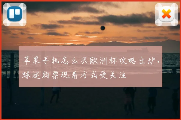 苹果手机怎么买欧洲杯攻略出炉，球迷购票观看方式受关注